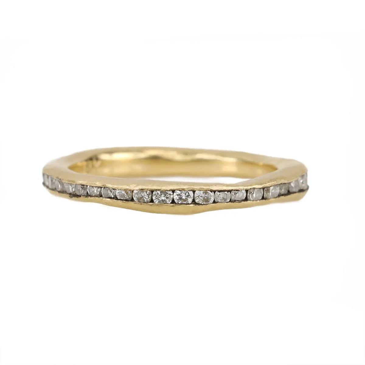 Gold Irregular Channel-Set Diamond Ring - 0.50 tcw