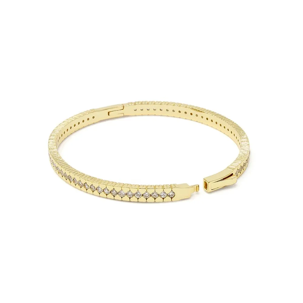 Gold Tone Eternity Crystal Bracelet