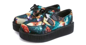 Galaxy Stars Universe Lace Up Platforms Oxfords Shoes