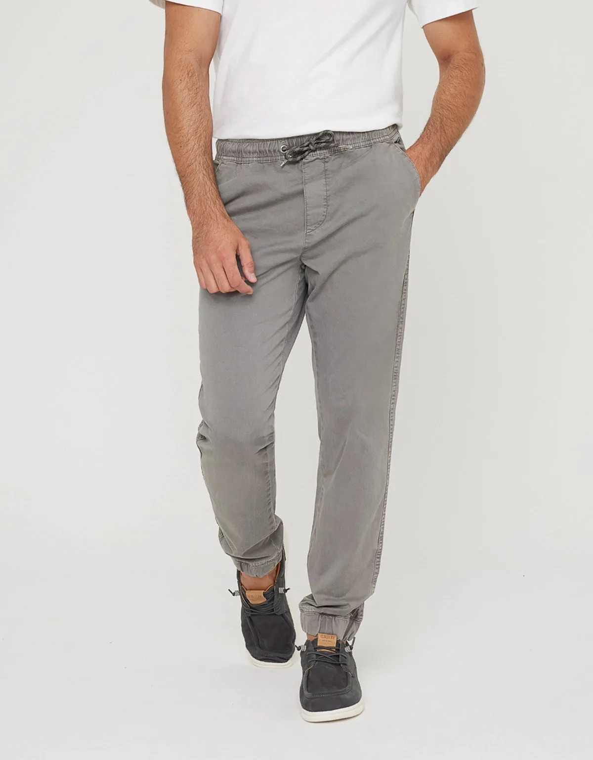 Grey Cotton Long Trousers - Perry