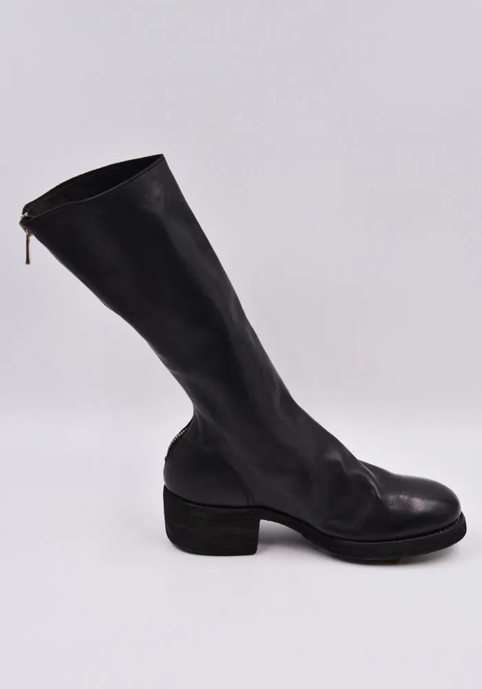 GUIDI 789Z SOFT HORSE FULL GRAIN LEATHER HIGH ZIP BOOTS BLACK