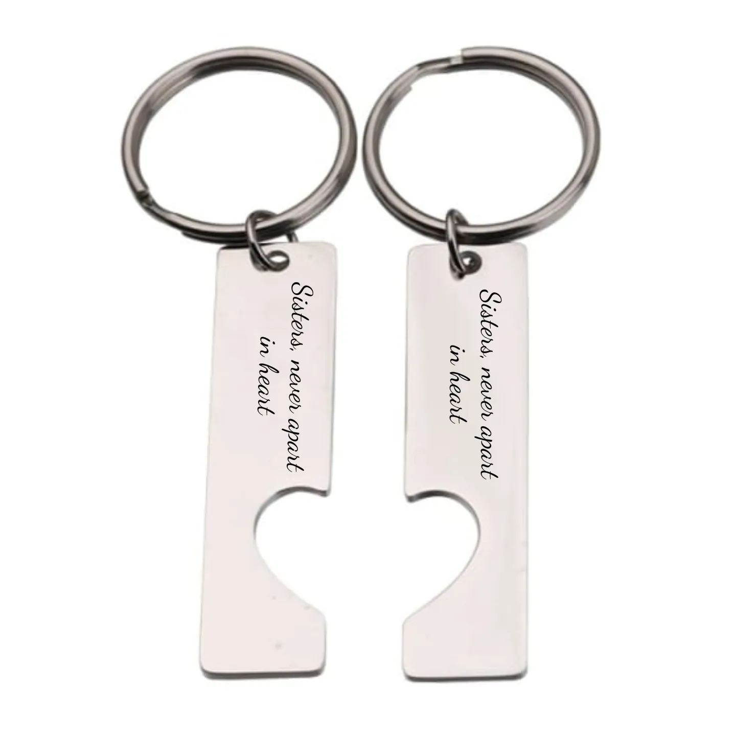 Hannah Personalized Keyring Set of 2, Stainless Steel (READY IN 3 DAYS!)