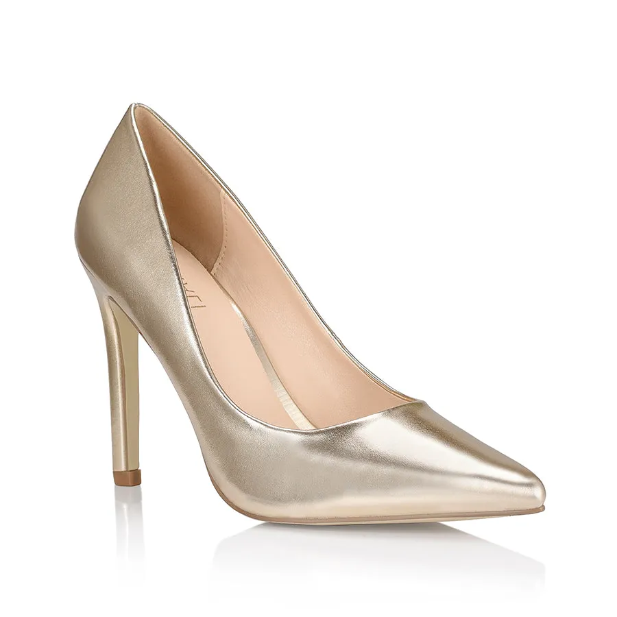 Harolina Stiletto Pumps - Champagne Metallic