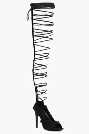 Harriet Lace Up Thigh High Gladiator Heels