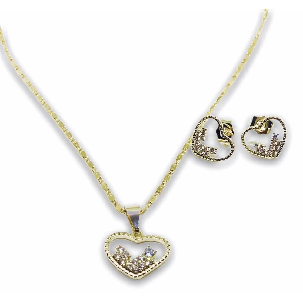 Gold plated Heart set