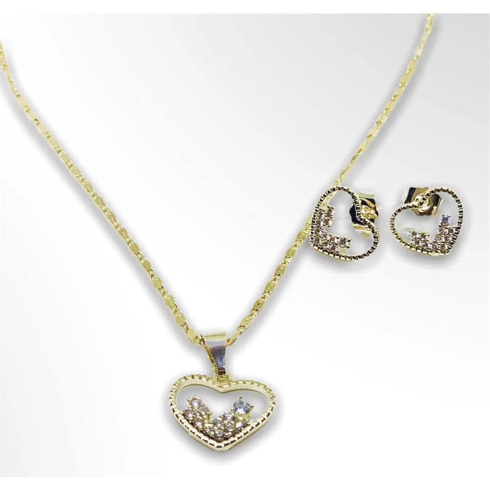 Gold plated Heart set