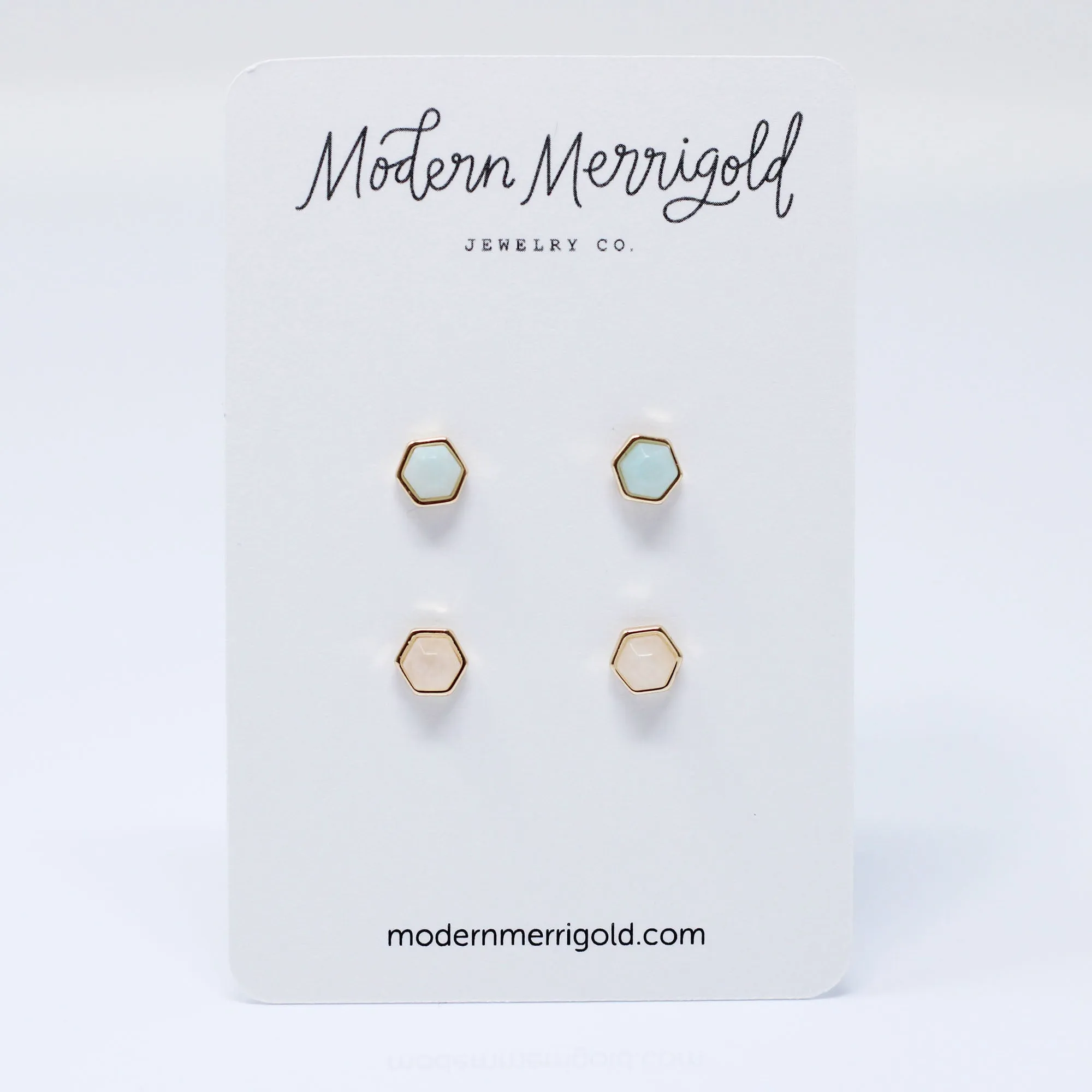 Stylish Hexagon Stud Earrings Set