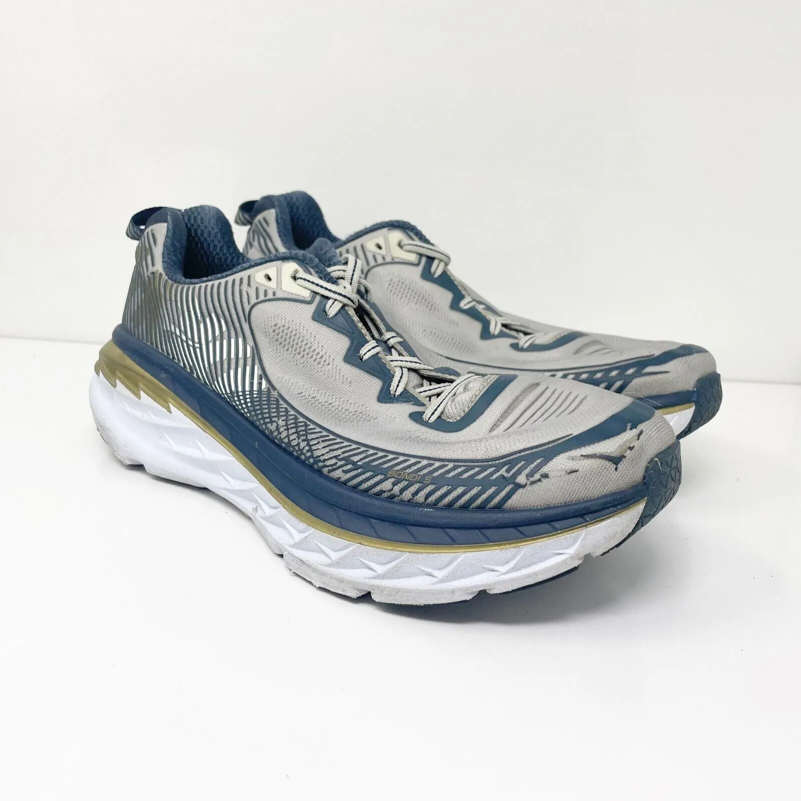 Hoka One One Mens Bondi 5 1014757 CGMN Gray Running Shoes Sneakers Size 10.5