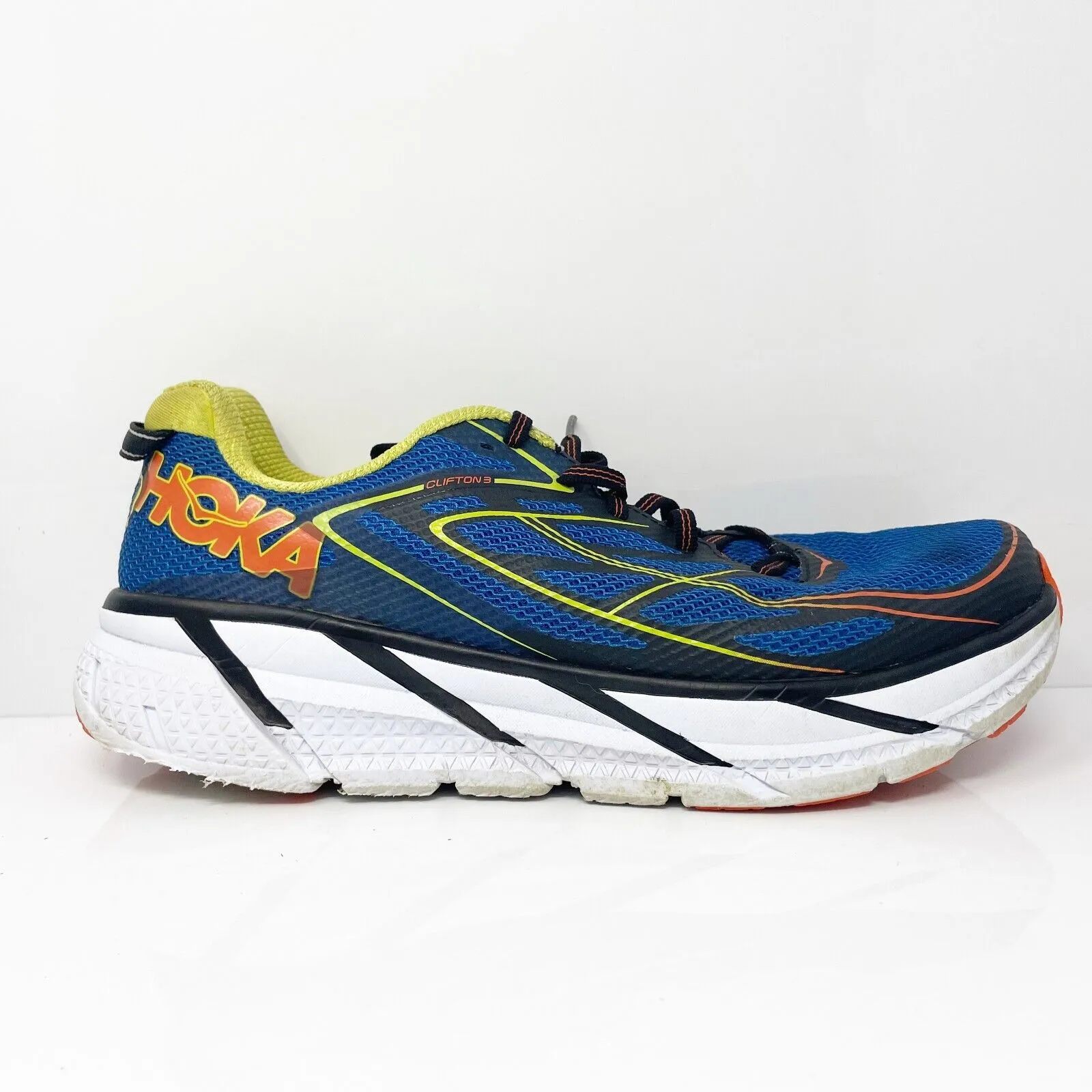 Hoka One One Mens Clifton 3 1012046 BRON Blue Running Shoes Sneakers Size 10.5