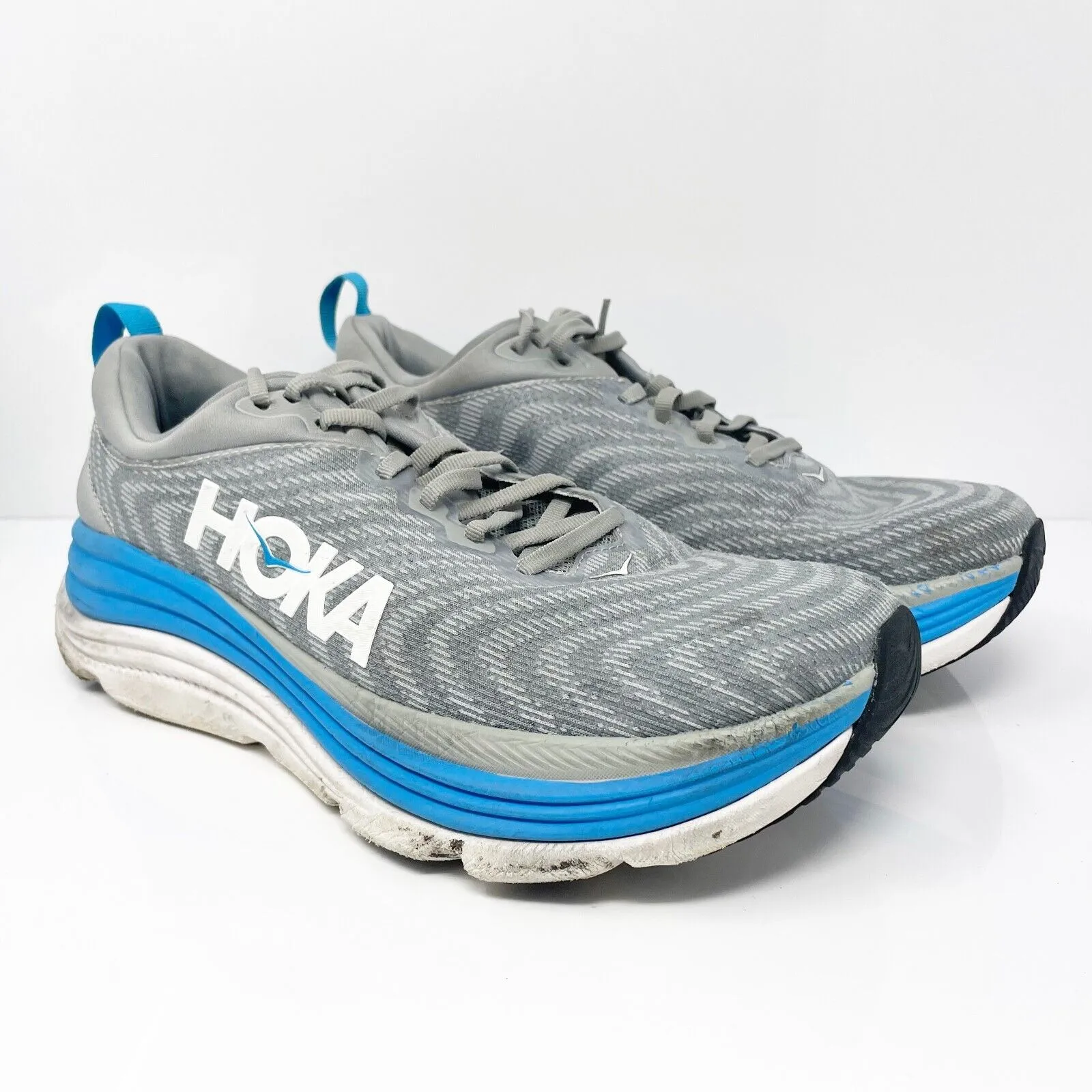 Hoka One One Mens Gaviota 5 1134234 LDVB Gray Running Shoes Sneakers Size 9 2E