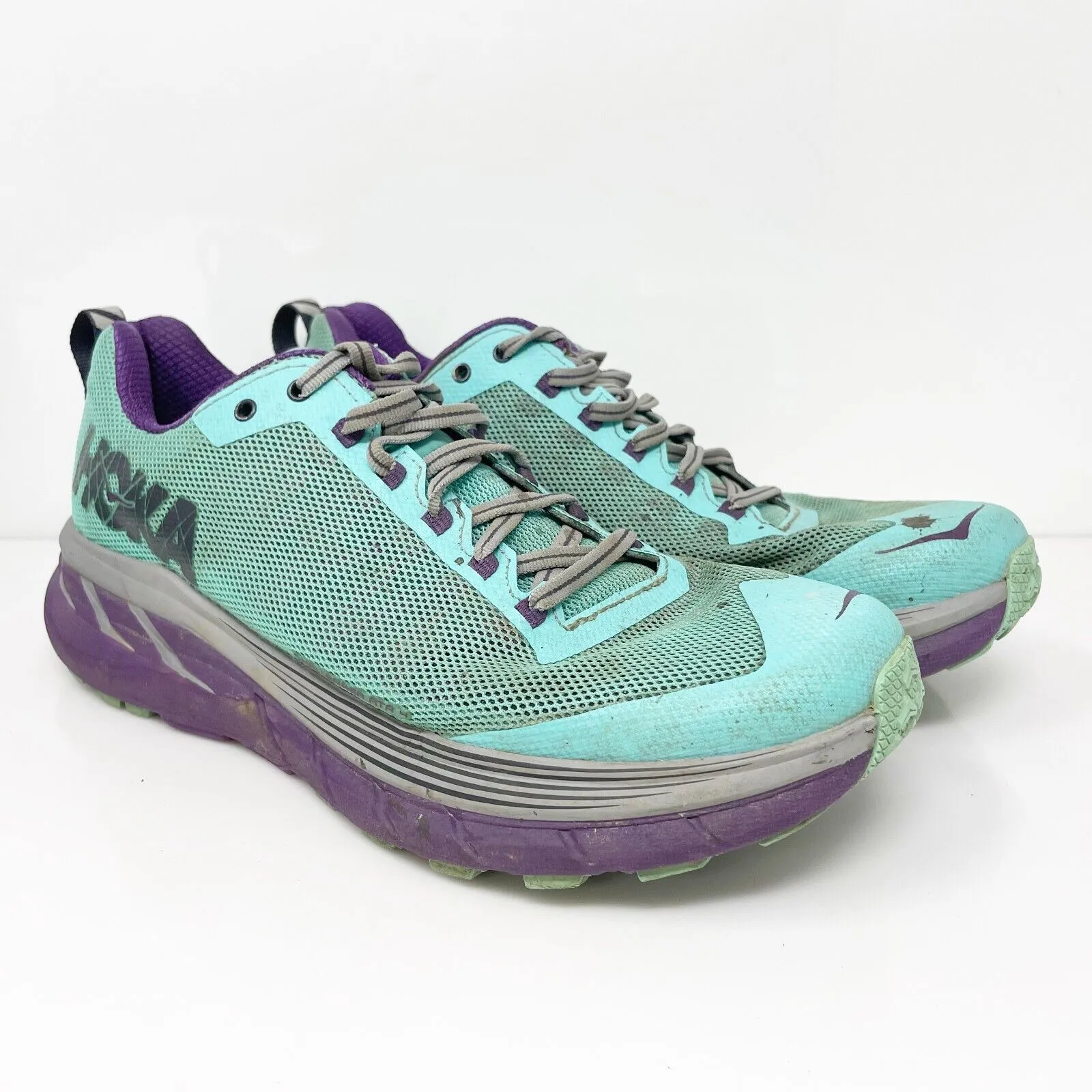 Hoka One One Womens Challenger ATR4 1018295 PBGRL Blue Running Shoes Sneakers 10