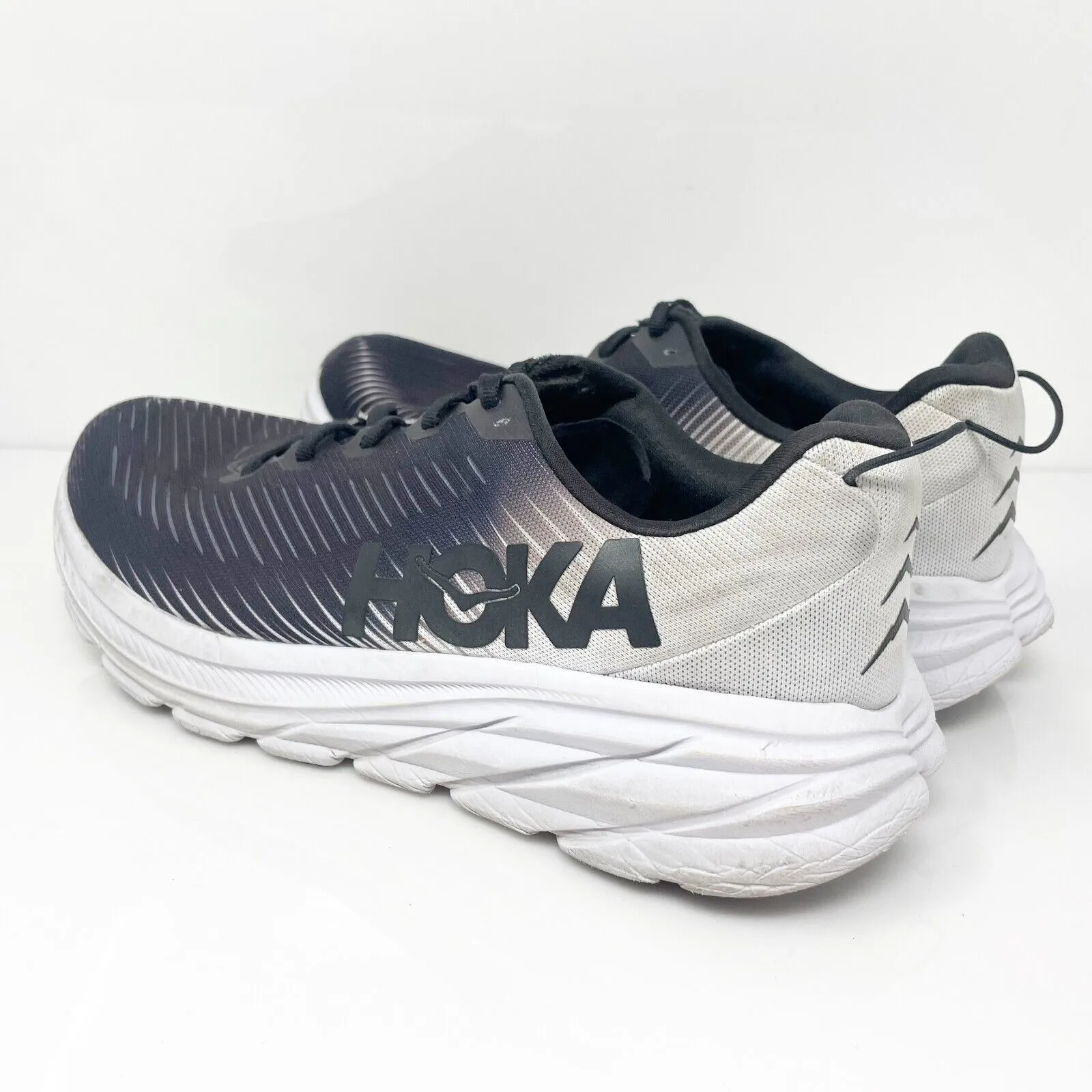 Hoka One One Womens Rincon 3 1119396 BWHT Black Running Shoes Sneakers Size 9 B