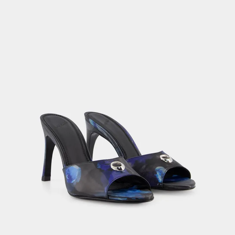 Holographic Logo Mules - Coperni - Blue/Black - Vegan Leather