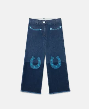 Horse Appliqué Denim Jeans 