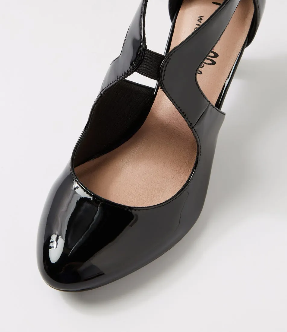 I LOVE BILLY Ichiko W Black Patent Pu Pump Heels