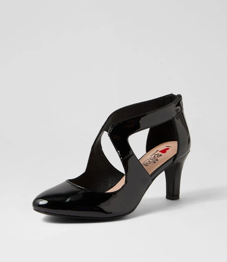 I LOVE BILLY Ichiko W Black Patent Pu Pump Heels