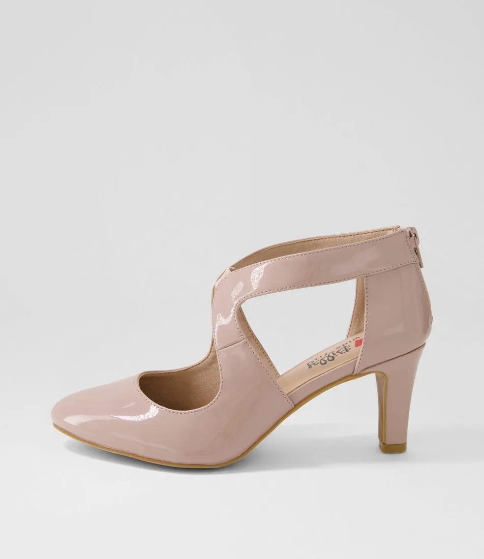 I LOVE BILLY Ichiko W Taupe Patent Pu Pump Heels