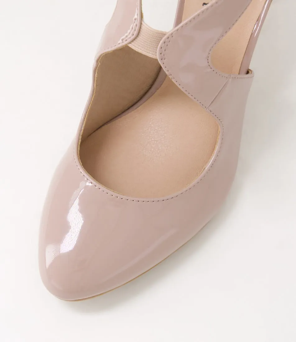 I LOVE BILLY Ichiko W Taupe Patent Pu Pump Heels