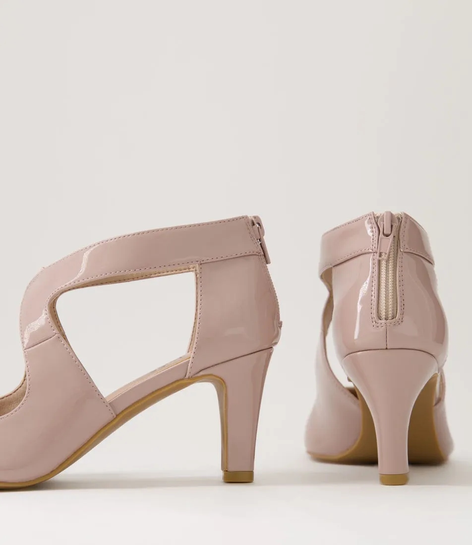 I LOVE BILLY Ichiko W Taupe Patent Pu Pump Heels