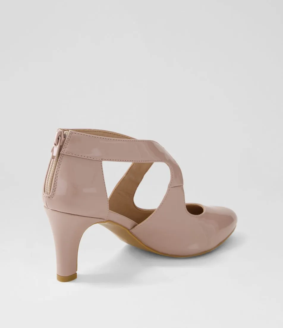 I LOVE BILLY Ichiko W Taupe Patent Pu Pump Heels