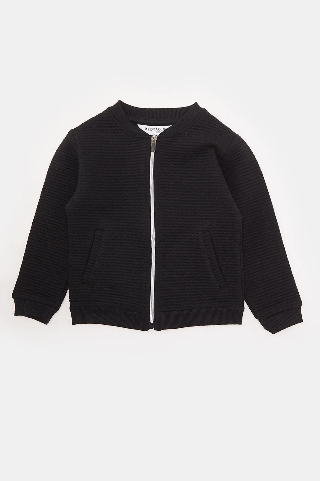 Infant Boys Black Jacquard Sweatshirt