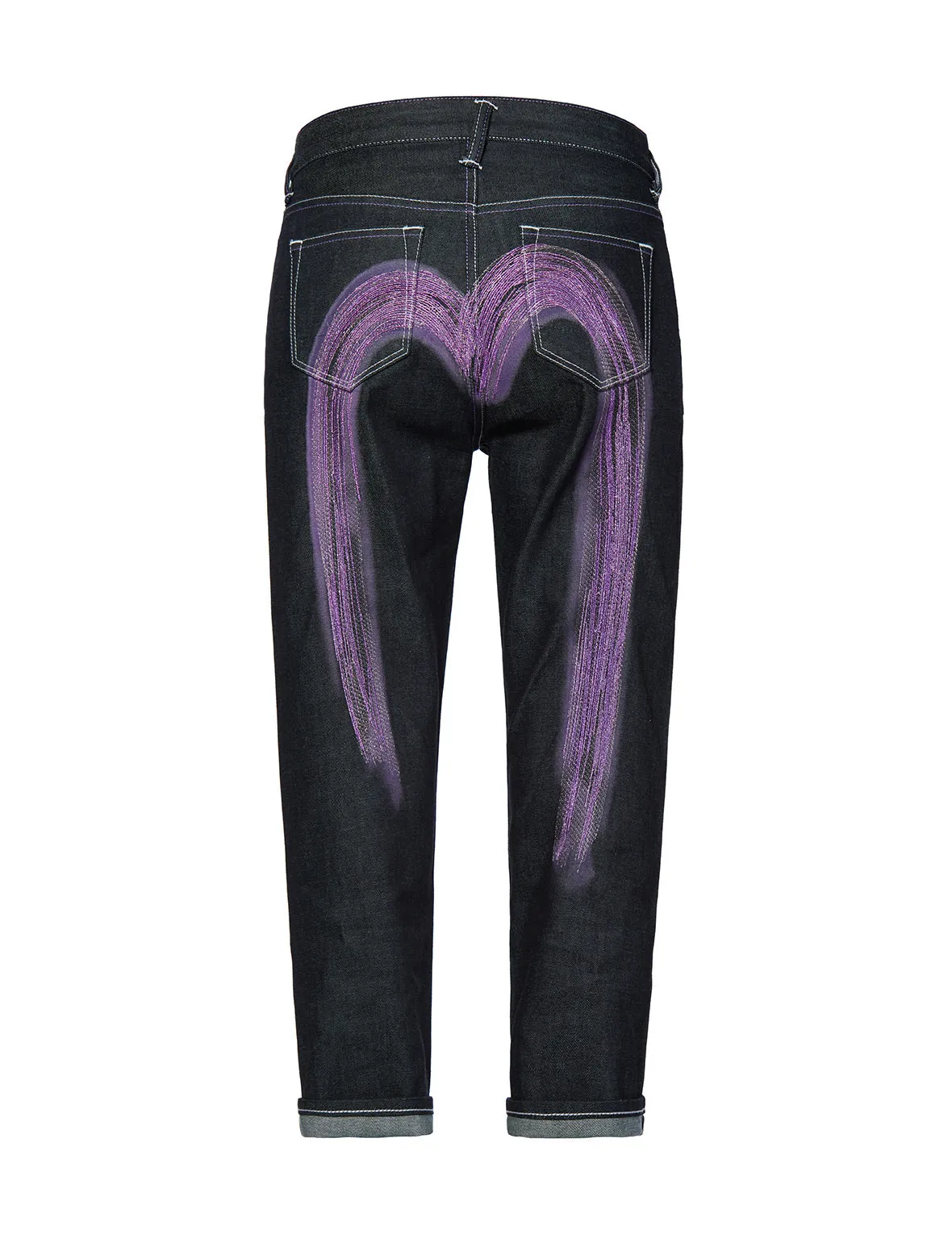 Ink-painted Daicock Embroidery Straight-legged Jeans