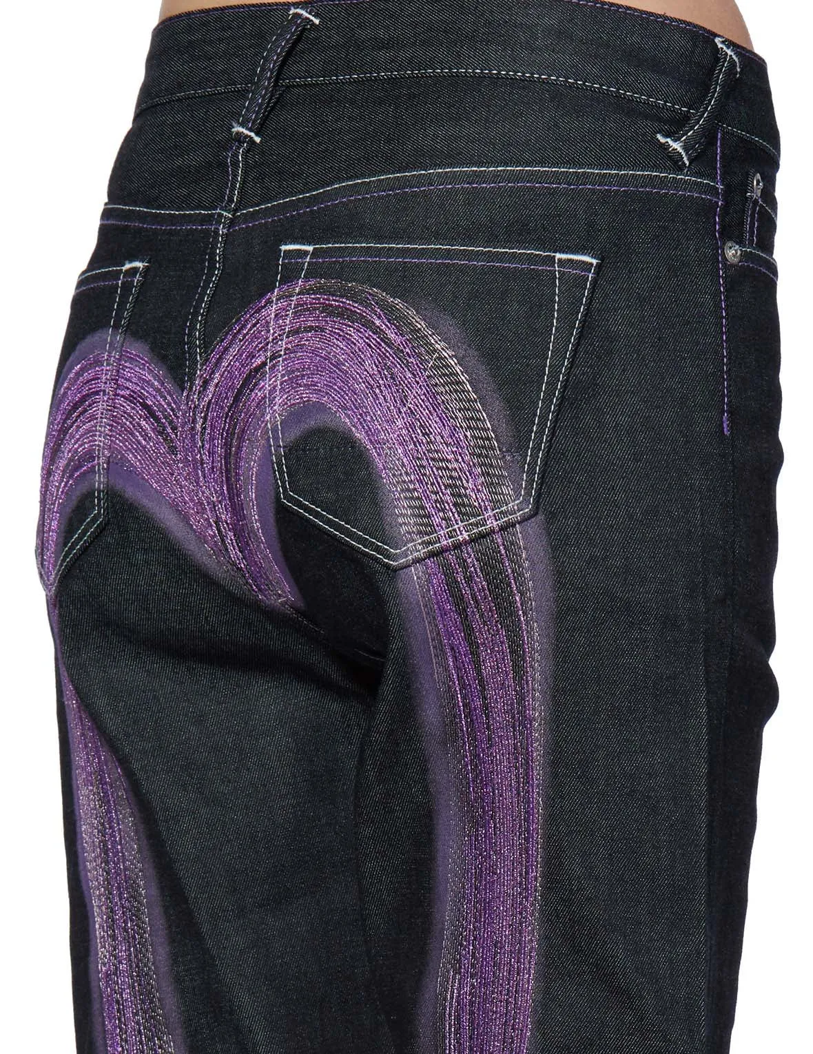 Ink-painted Daicock Embroidery Straight-legged Jeans