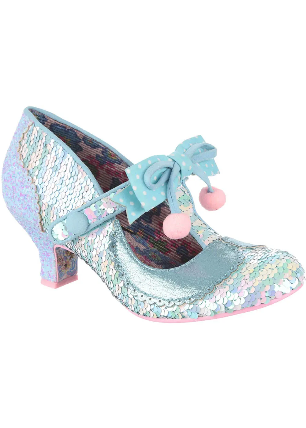 Irregular Choice Blue Sequin 1950s Pumps Cinderella Theme