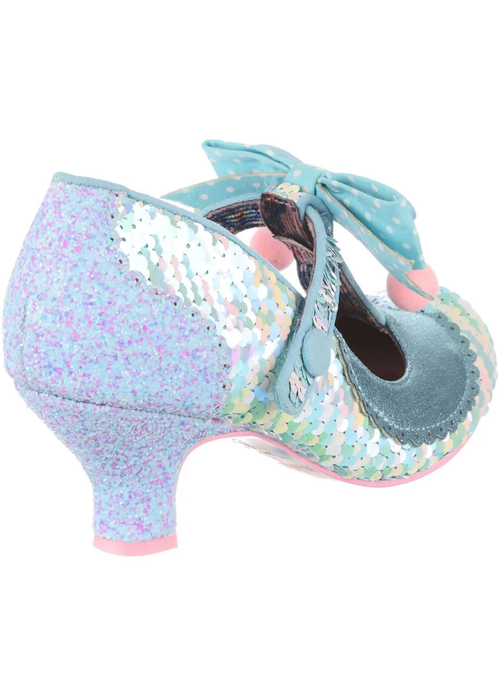 Irregular Choice Blue Sequin 1950s Pumps Cinderella Theme