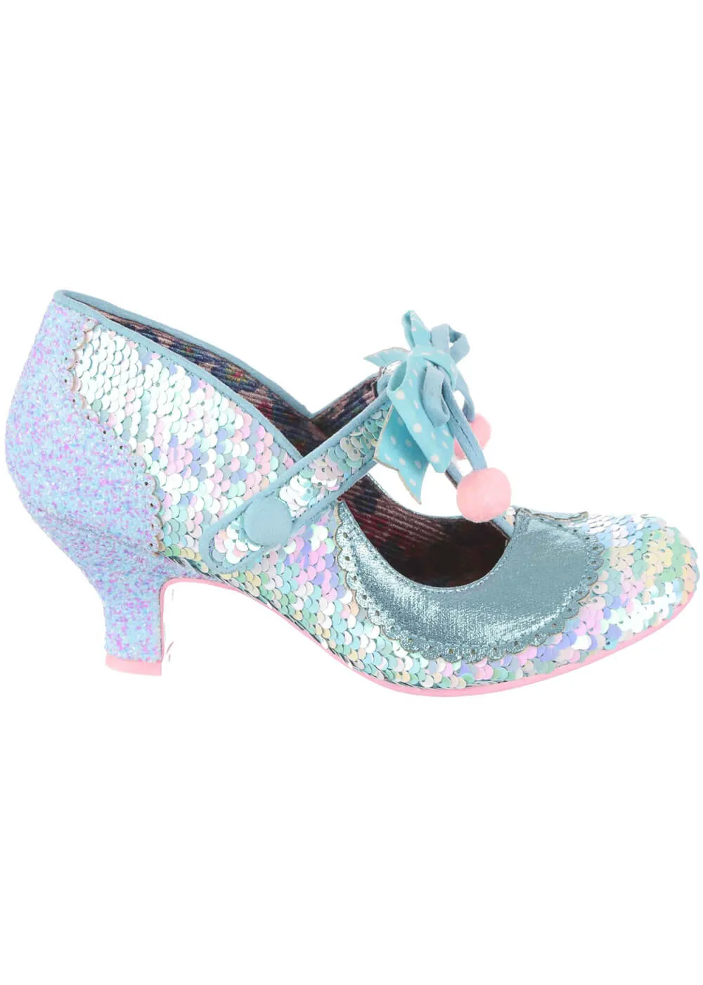 Irregular Choice Blue Sequin 1950s Pumps Cinderella Theme