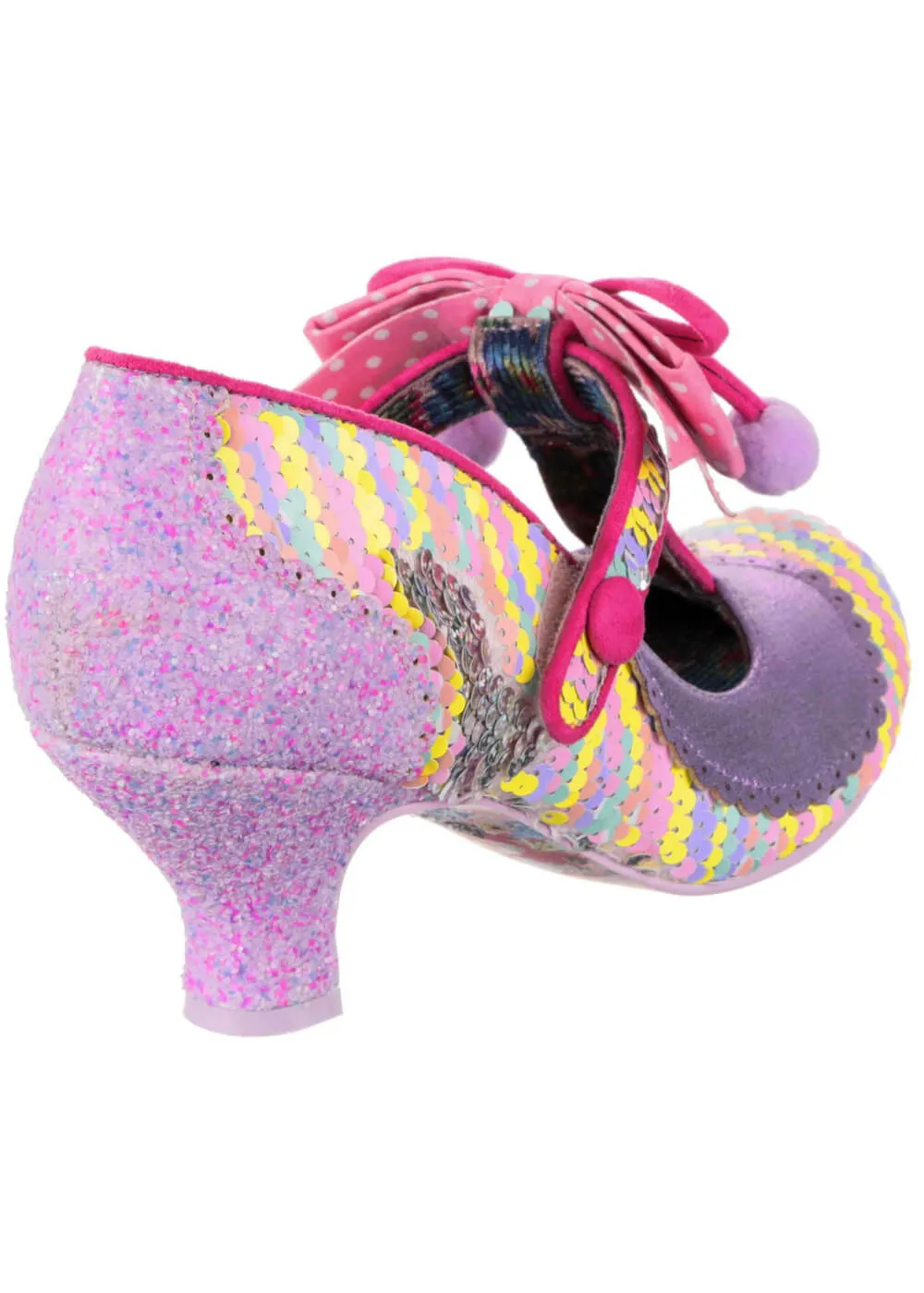 Irregular Choice Charming Chum Sequins 50's Pumps Pink