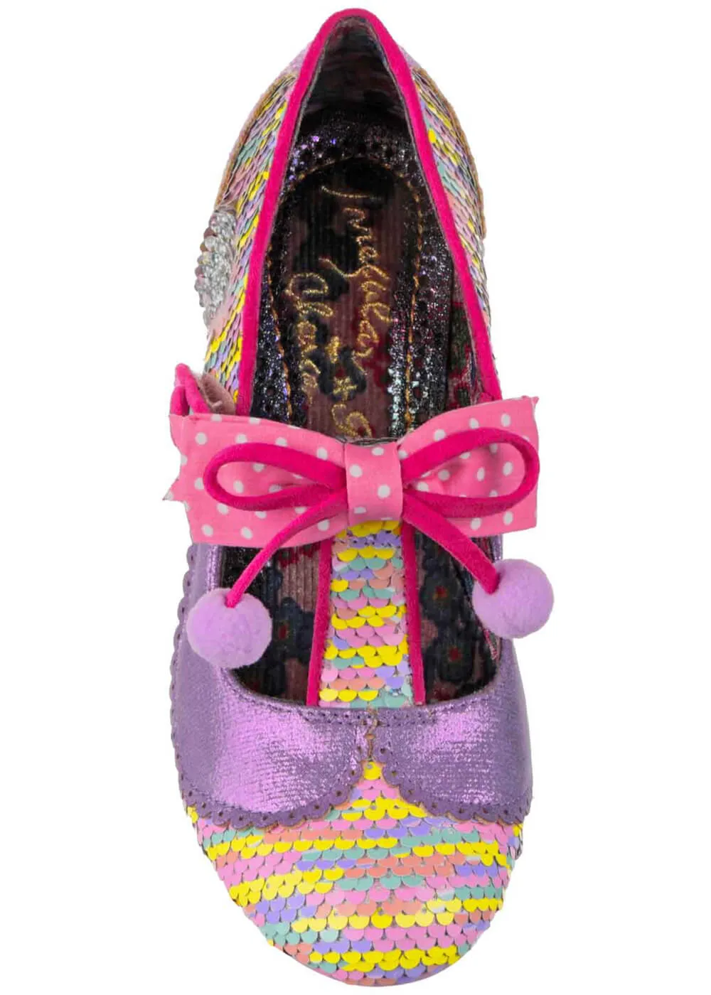 Irregular Choice Charming Chum Sequins 50's Pumps Pink