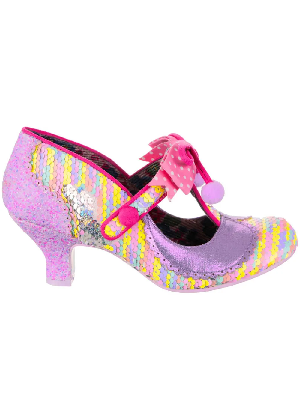 Irregular Choice Charming Chum Sequins 50's Pumps Pink