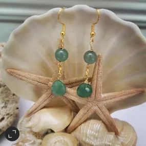 Island Girl Art - Natural Stone Earrings- Aventurine Dream