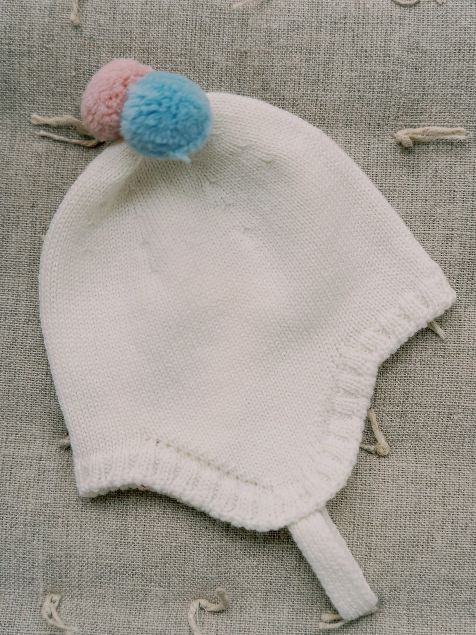 Ivory Flor Merino Baby Girl Knitted Bonnet