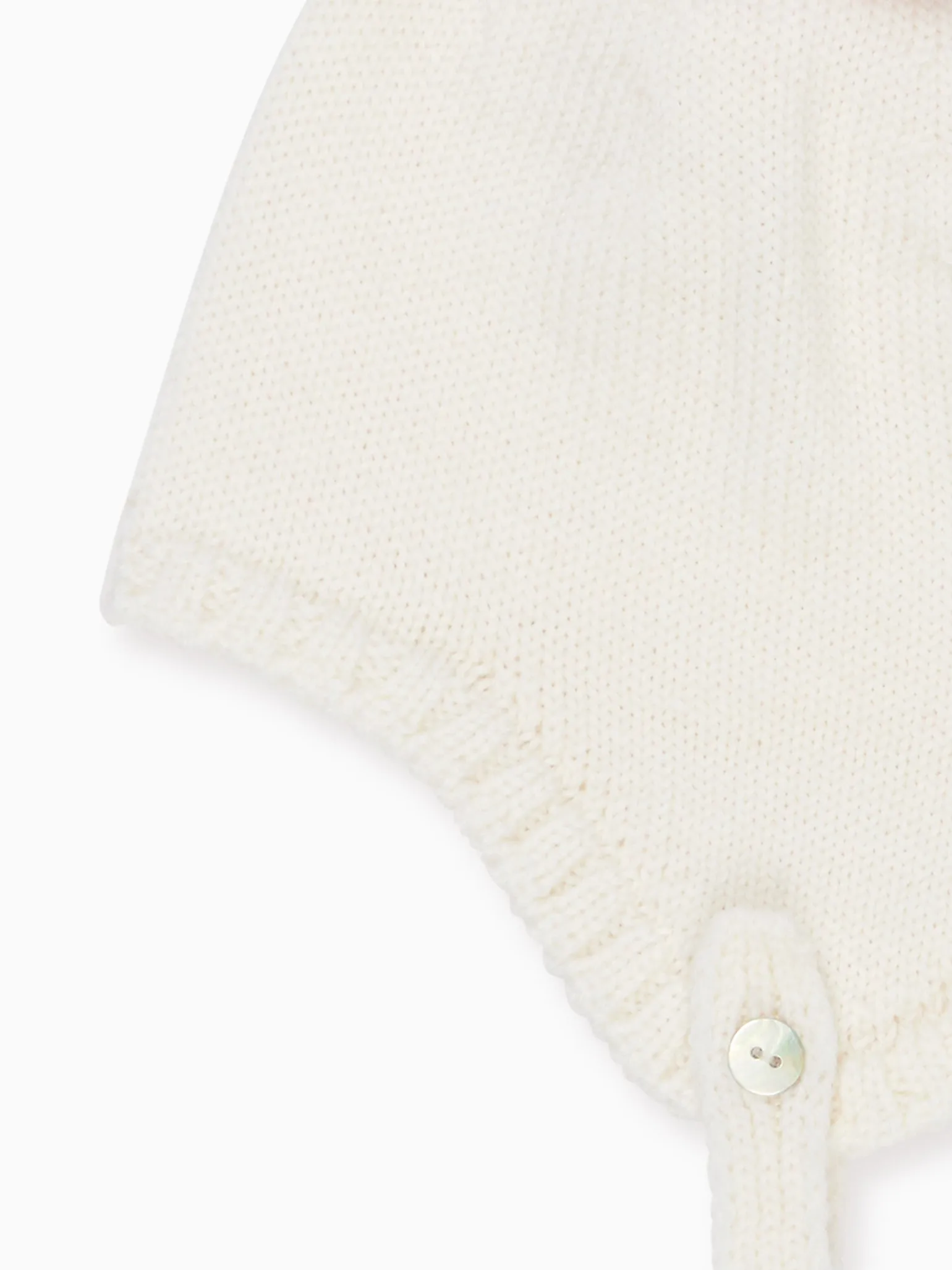 Ivory Flor Merino Baby Girl Knitted Bonnet