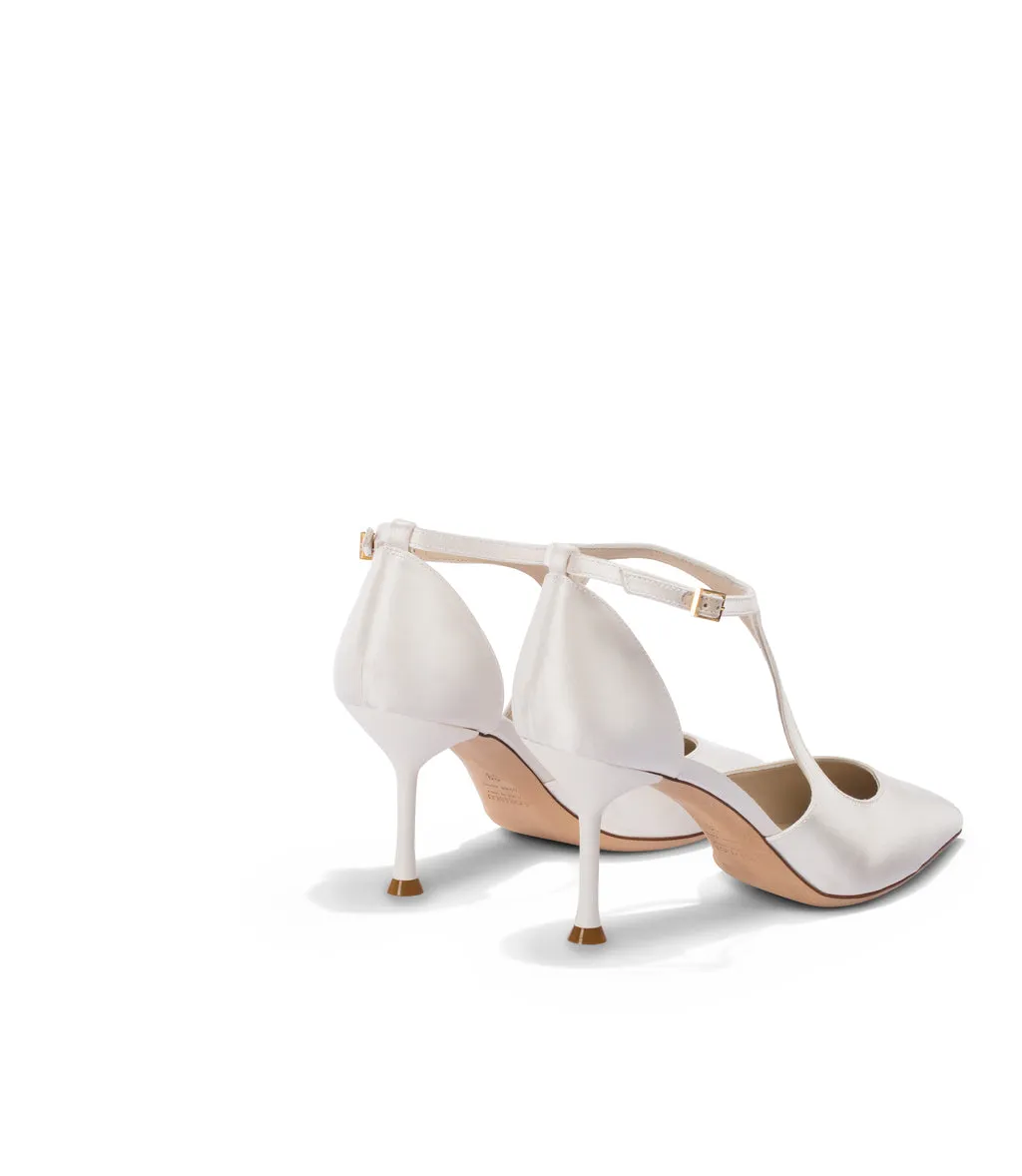 Ivory Satin Heels