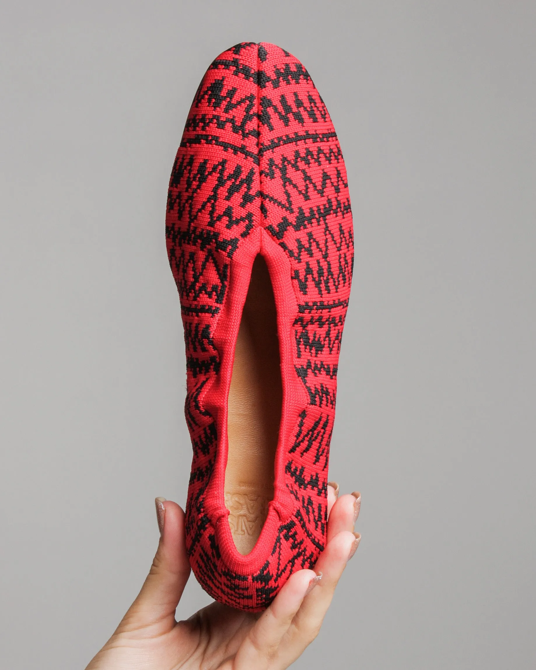 Jacquard Knit Shoes Red