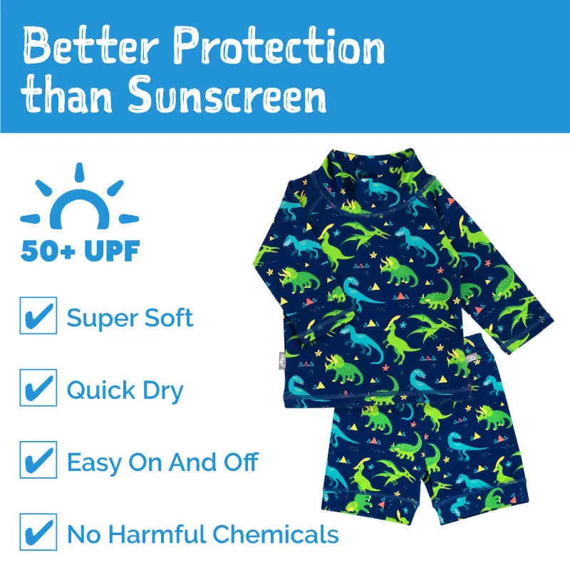 Jan and Jul Kids Dinoland 2 Piece Sun Protection Swimsuit UV50+ UV Swimwear for Boys Girls