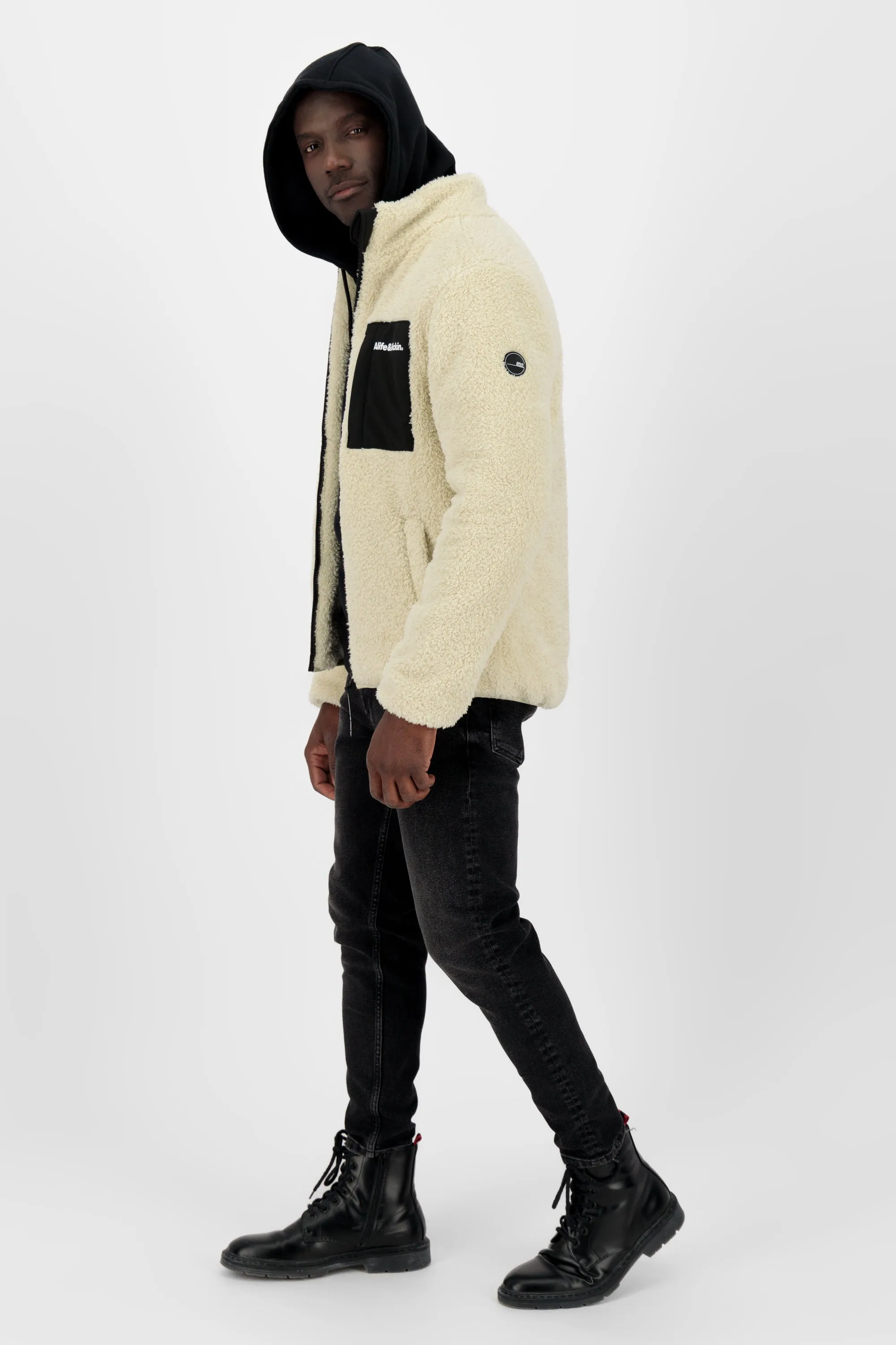 JayAK G Teddy Sweat Jacket  Beige