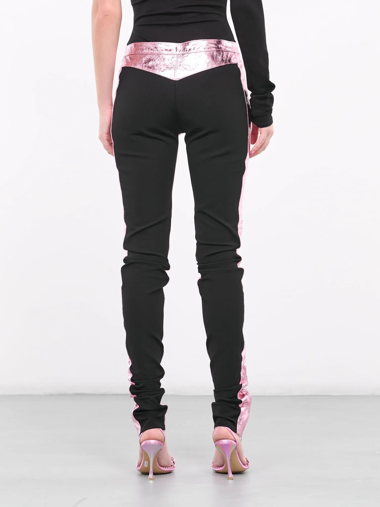 Jersey & Metallic Leather Trousers (DK10TR-METALLIC-PINK)