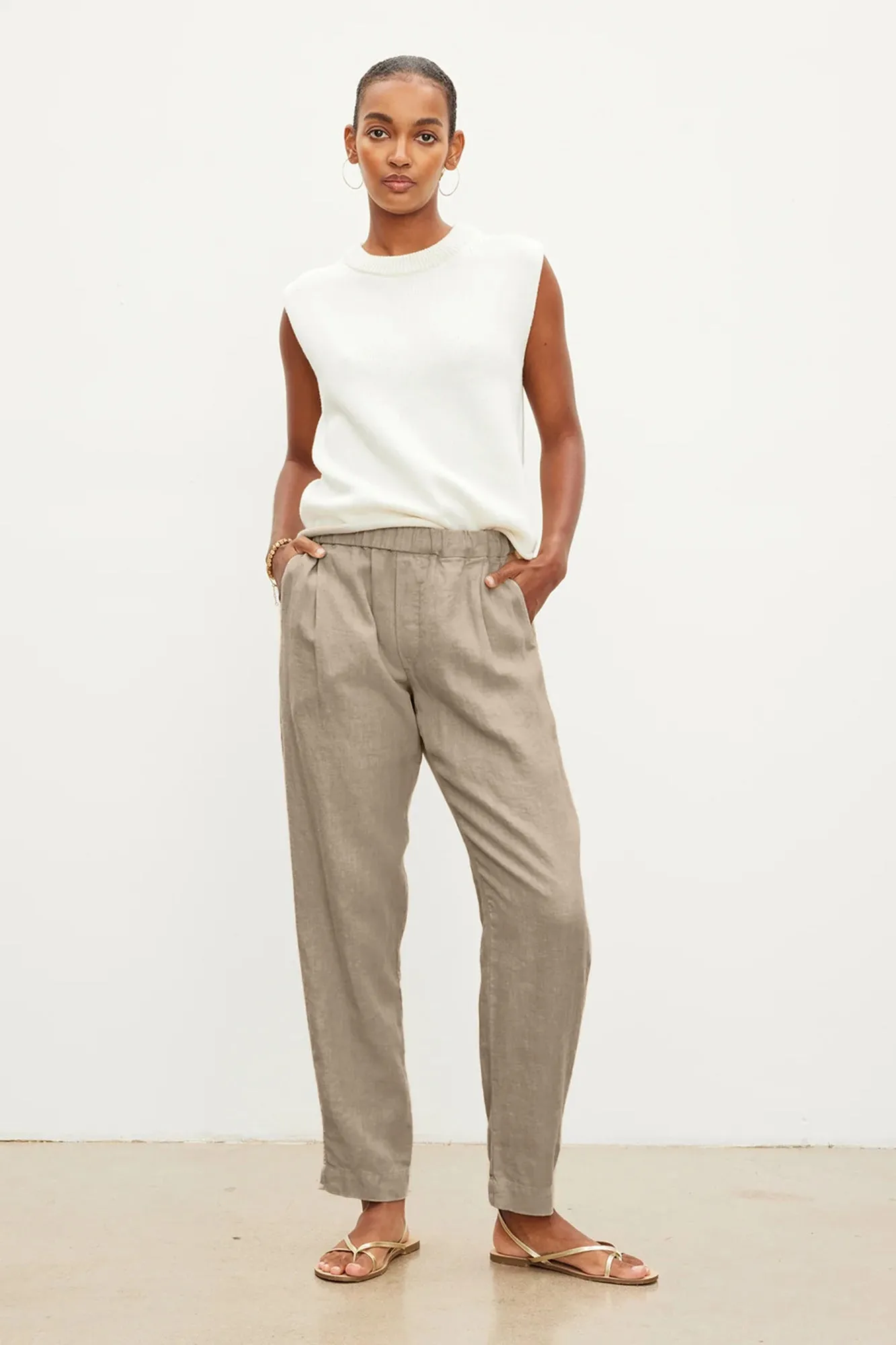 JESSIE HEAVY LINEN TROUSERS IN ROPE