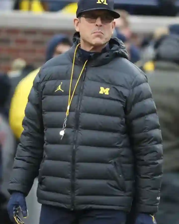 William Jacket Jim Harbaugh Black Puffer Jacket