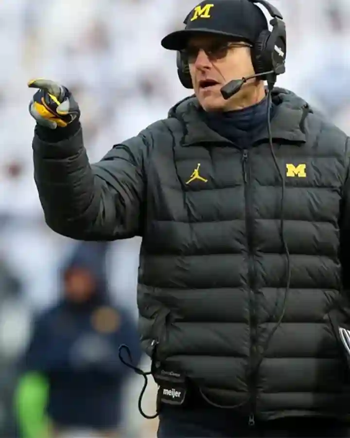 William Jacket Jim Harbaugh Black Puffer Jacket