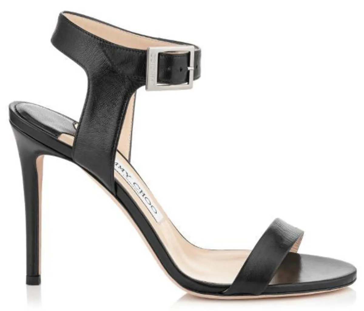 Jimmy Choo Truce 100 Kid Leather Sandals - Black