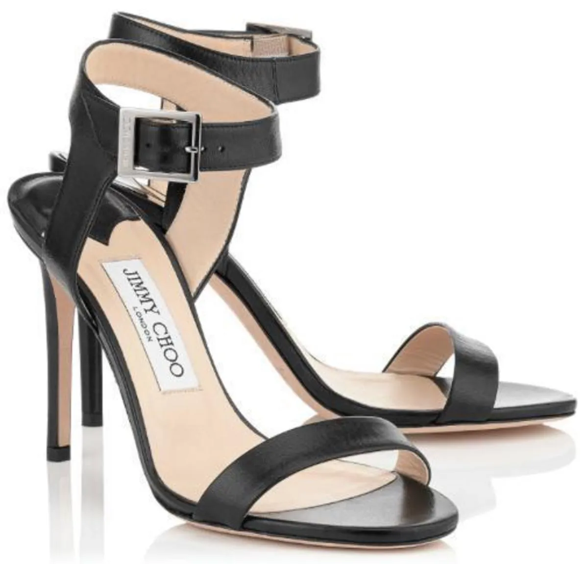 Jimmy Choo Truce 100 Kid Leather Sandals - Black