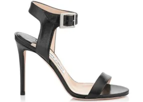 Jimmy Choo Truce 100 Kid Leather Sandals - Black