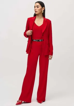 Joseph Ribkoff Wide Leg Belted Trousers, Red