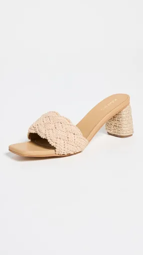 KAANAS   Calliope Chunky Braided Jute-Wrapped Heels 