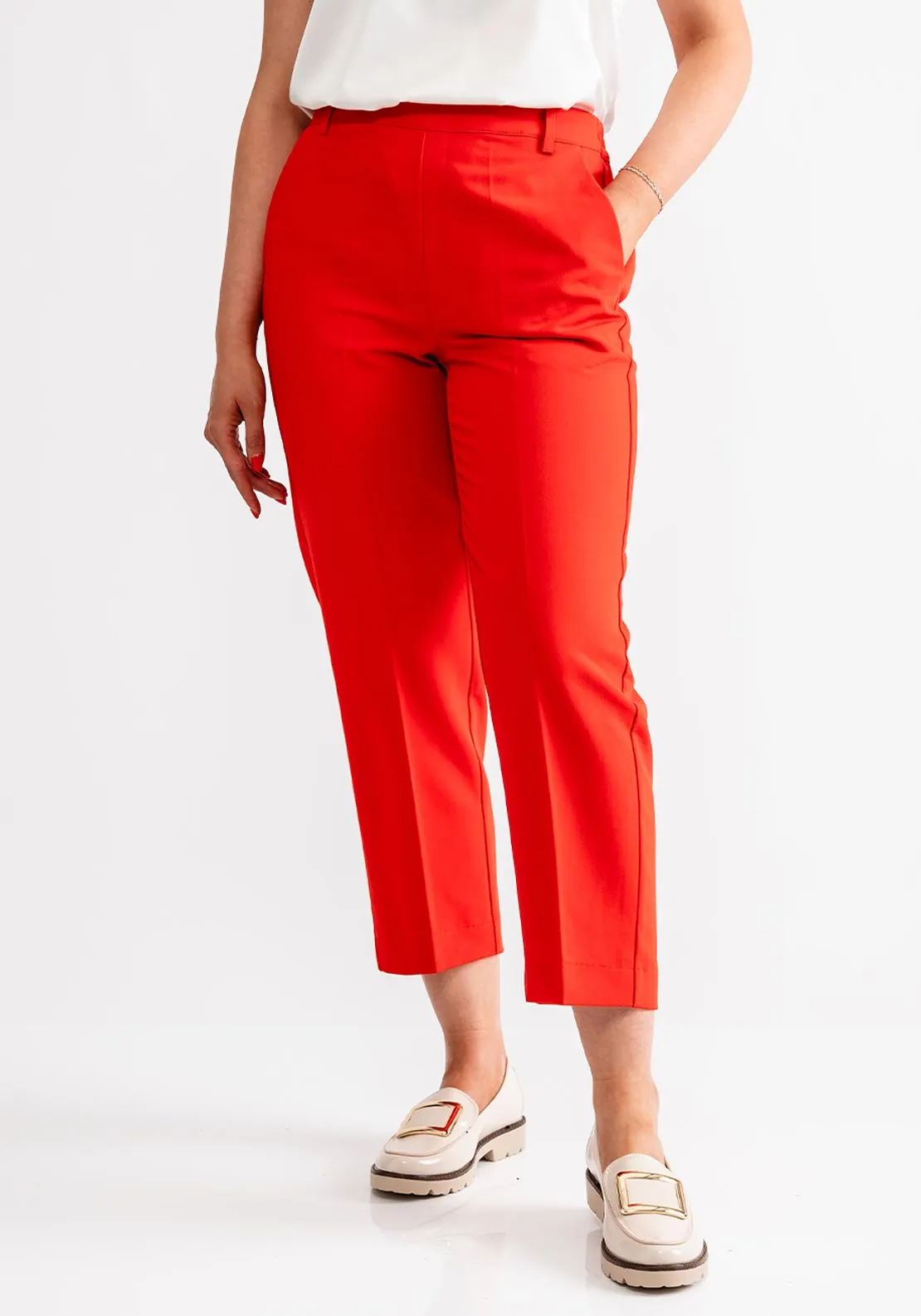 KAFFE Kasakura Cropped Trousers, Fiery Red